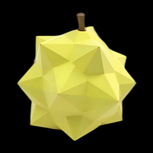 Poire 3D Géométrique Jaune Pâle