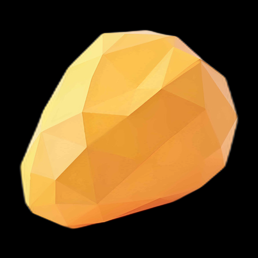 Mangue 3D Low Poly Jaune Orangé