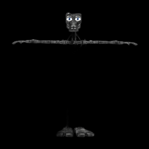 Robot humanoide 3D gratuit style cartoon metallique