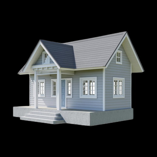 Maison moderne 3D gratuit style pavillon