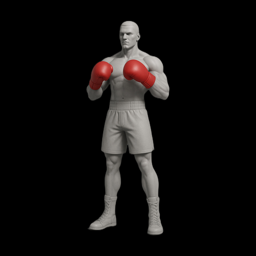 Boxeur realiste 3D gratuit avec gants rouges