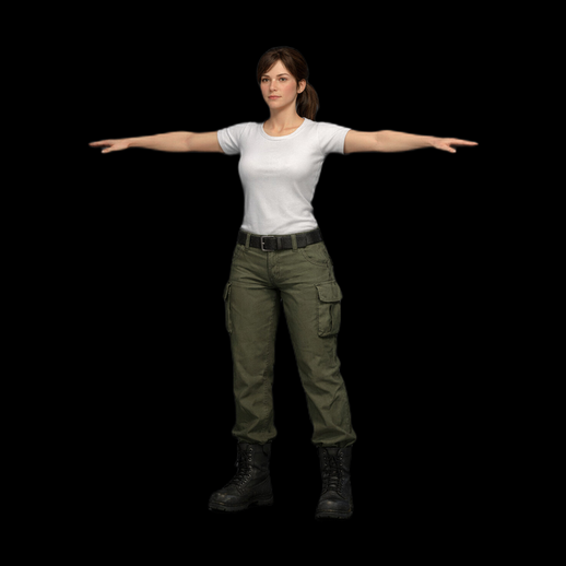 Personnage femme 3D gratuit en pose T