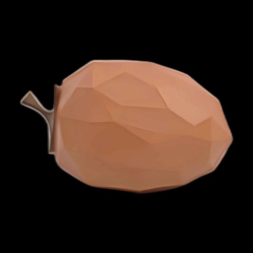 Théière polygonale couleur pêche 3D