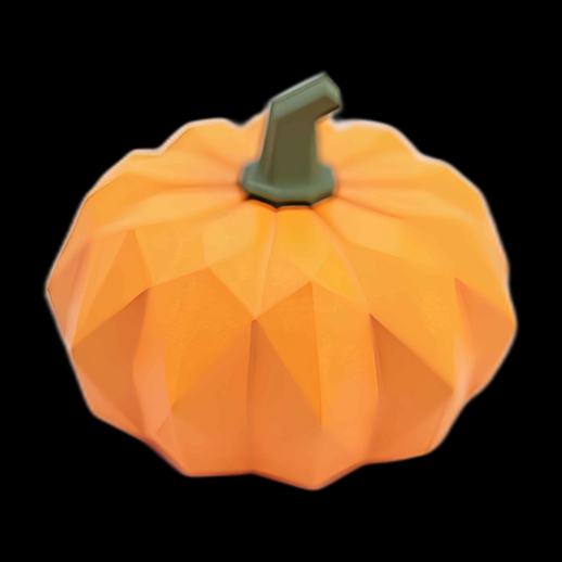 Citrouille orange low-poly 3D