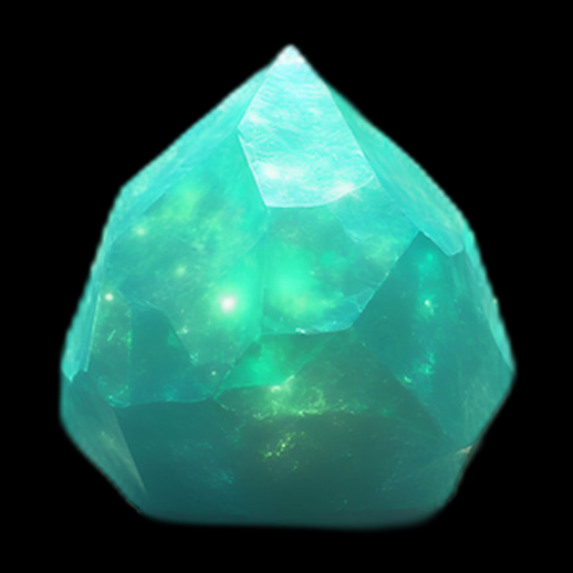 Cristal turquoise 3D à facettes
