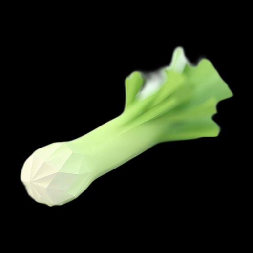 Poireau Low Poly 3D - modele 3D gratuit