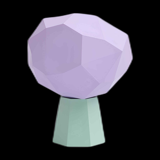Lampe géométrique lilas et menthe