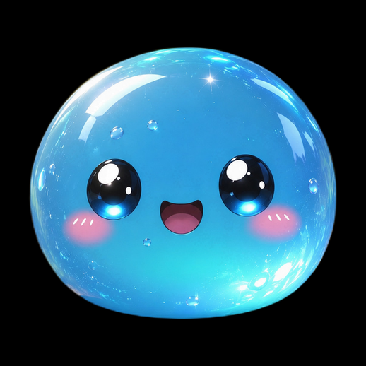 Blob slime kawaii 3D gratuit bleu mignon