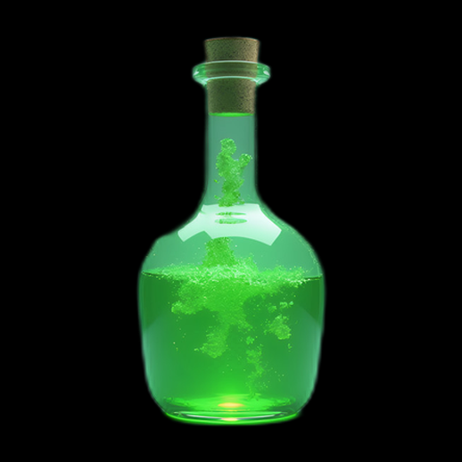 Fiole de potion verte mystique - modele 3D gratuit