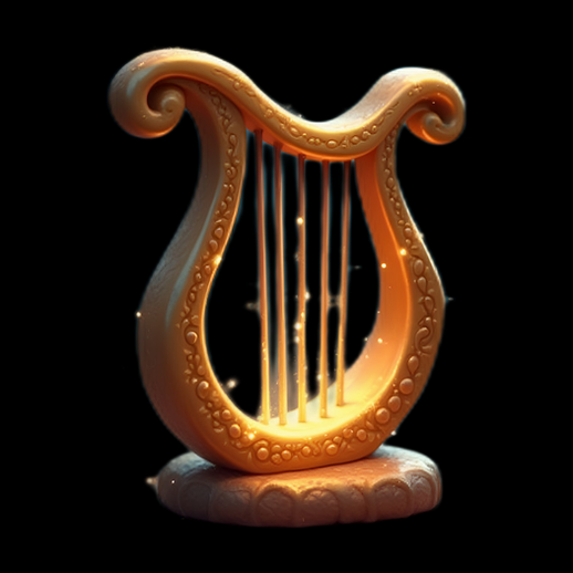 Harpe dorée stylisée en 3D - modele 3D gratuit