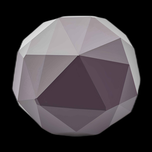 3D Icosahedron with Gray Shades