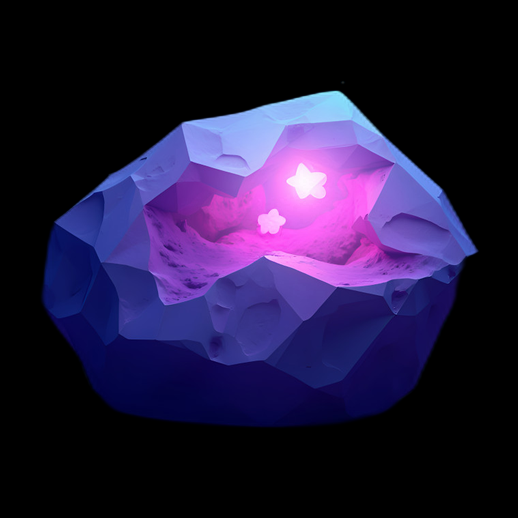 Cristal mystique avec étoiles lumineuses