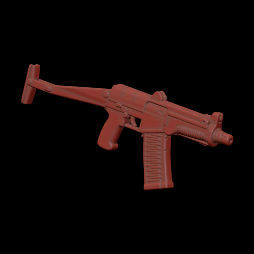 Fusil d'assaut 3D rouge