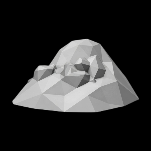 Rocher low poly 3D gratuit stylisé