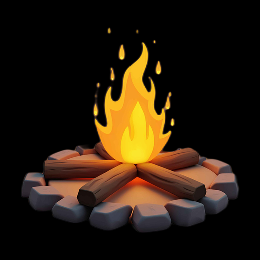 Asset 3D d'un feu de camp
