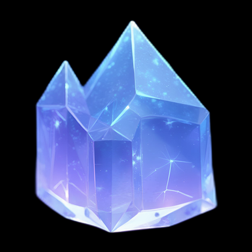 Cristal magique bleu translucide