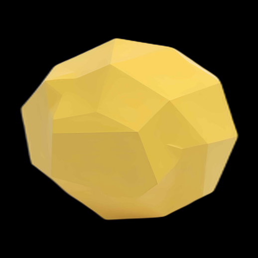 Dodécaèdre jaune, rendu 3D - modele 3D gratuit
