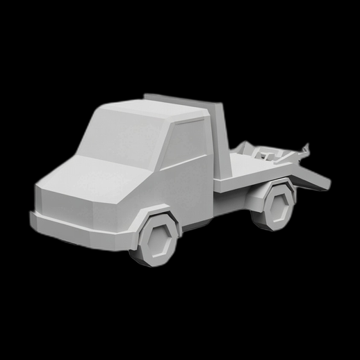 Camion depanneuse low poly 3D gratuit