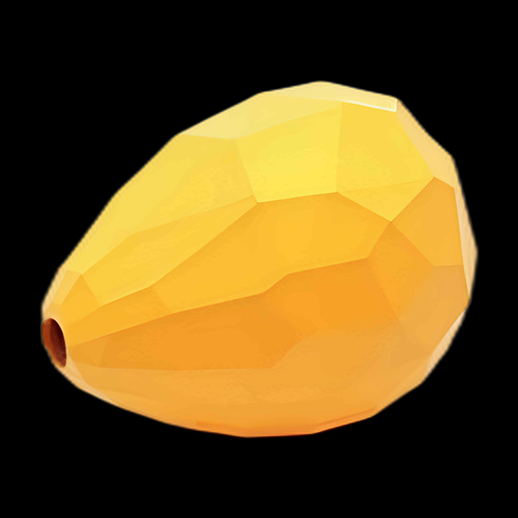 Mangue 3D stylisée jaune vif