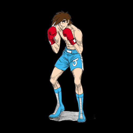 Boxeur sportif 3D gratuit personnage combat stylise
