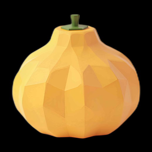 Courge 3D low poly orange