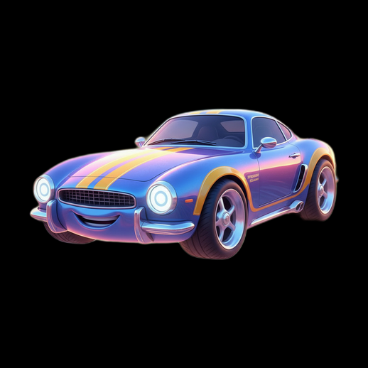Voiture sportive cartoon 3D gratuit coloree
