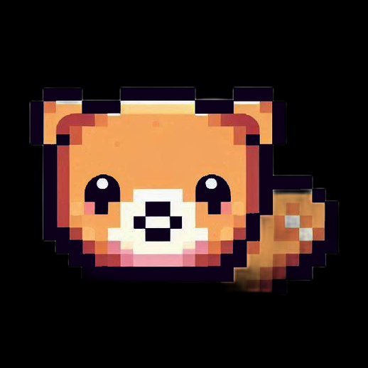 Raton laveur pixel art 3D gratuit mignon