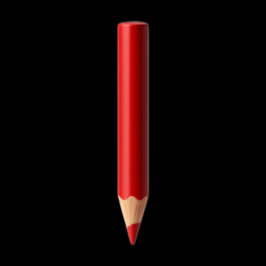 Crayon rouge 3D détaillé