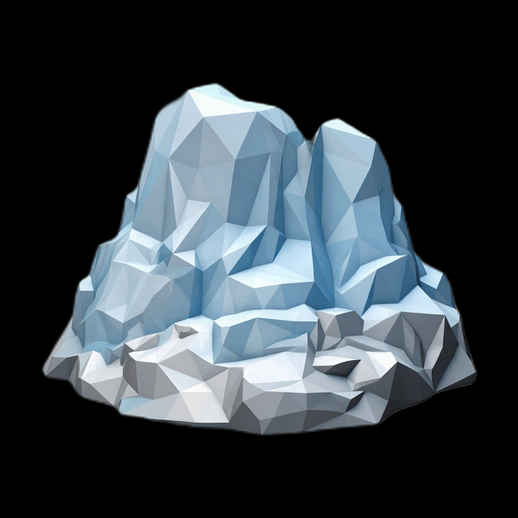 Iceberg low poly 3D gratuit stylisé