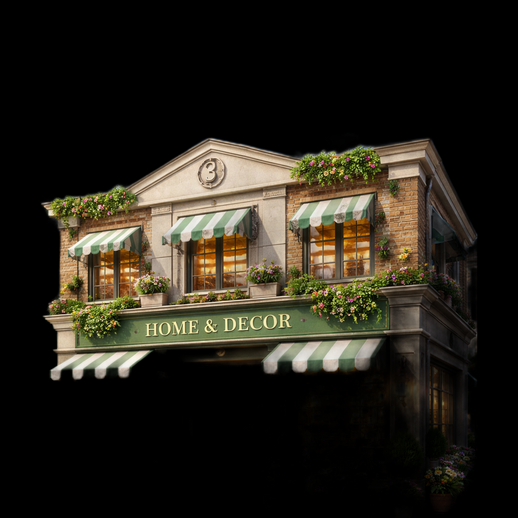 Modele 3D gratuit boutique Home Decor fleurie