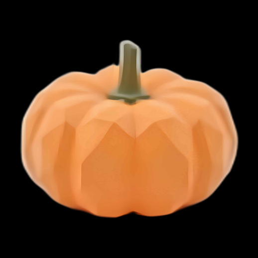 Citrouille Orange 3D Polygonale Minimaliste - modele 3D gratuit