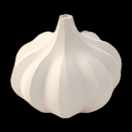 Tête d'ail 3D blanche
