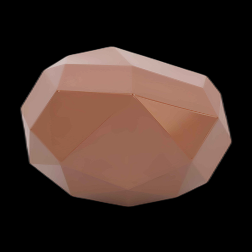 Pierre facettée 3D rose clair