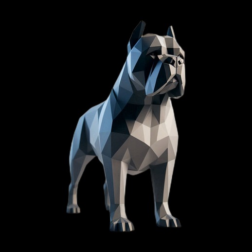 Chien low poly 3D gratuit style geometrique