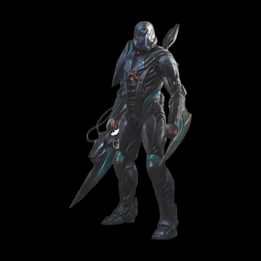 Guerrier futuriste arme 3D gratuit cybernetique