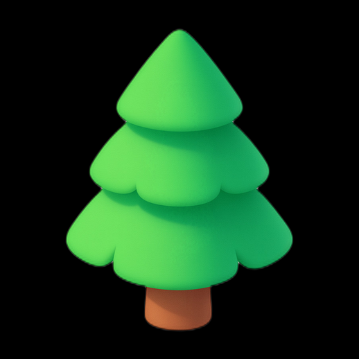 Arbre stylisé 3D vert vif