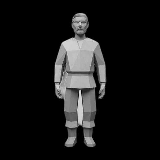 Personnage humain low poly 3D gratuit