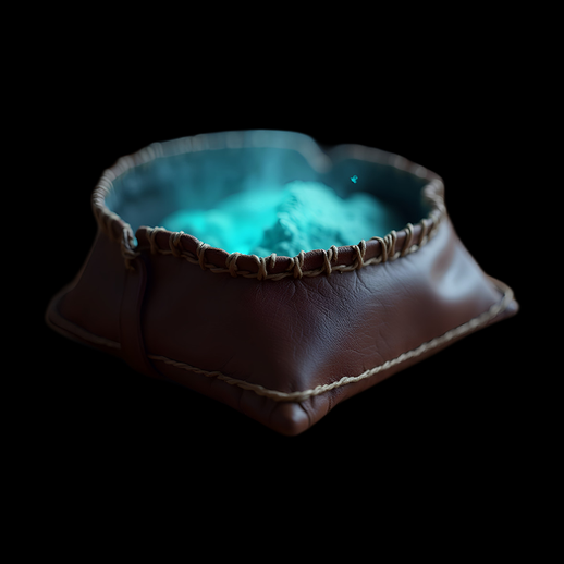 Sac en cuir et contenu brillant