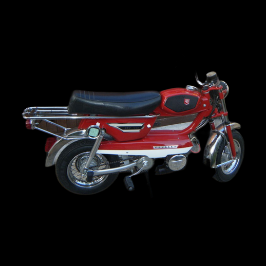 Modèle 3D gratuit mobylette Peugeot vintage rouge