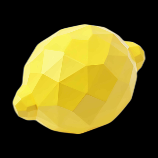 Citron 3D polygonal jaune