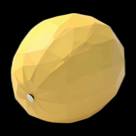 Citron low poly jaune 3D