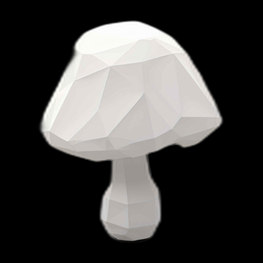 Champignon 3D polygonale blanche