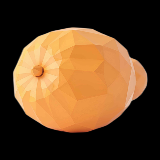 Citron 3D Low Poly Jaune