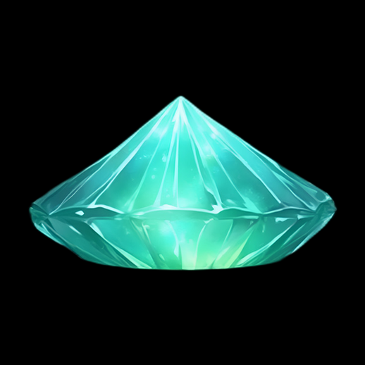 Diamant turquoise 3D aux reflets