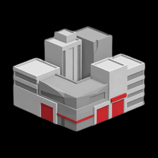 Batiment moderne 3D gratuit style low poly