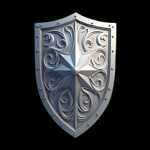 Bouclier d'argent orné d'une étoile