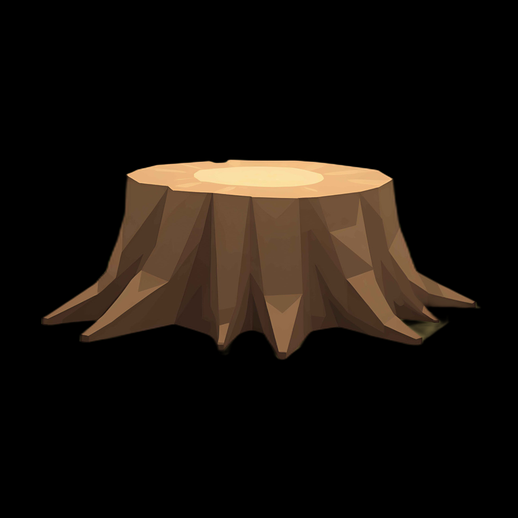 Asset 3D : Souche d'arbre stylisée