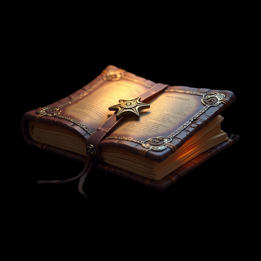 Livre ancien fantastique en 3D