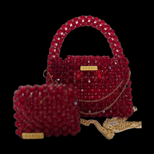 Sac a main perles rouges 3D gratuit luxe