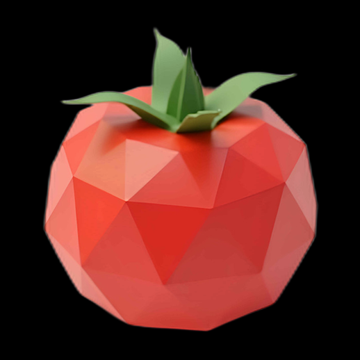 Tomate polygonale 3D brillante